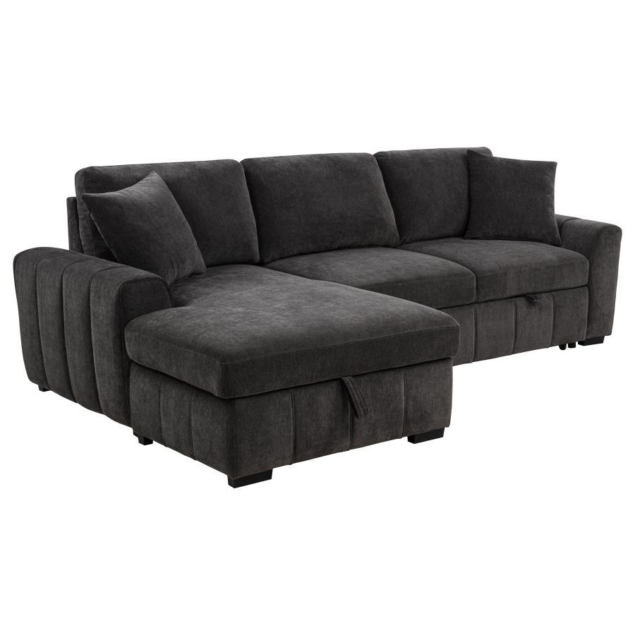 Pastrana - LAF Chaise With 1 Piece Pillow, Box 2 of 2 - Charcoal Gray