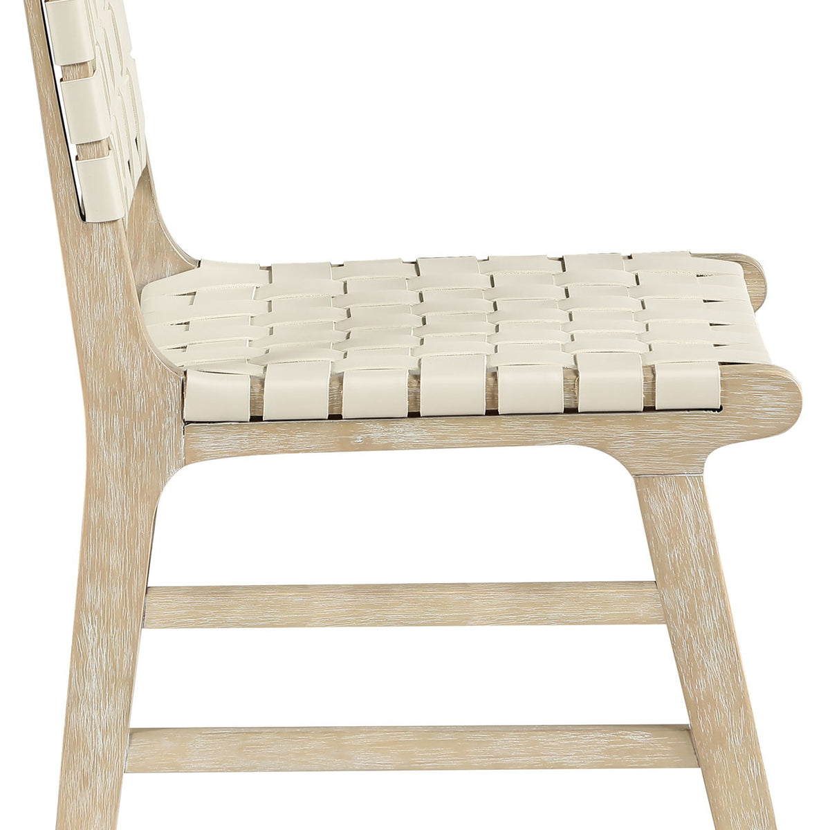 Entwine - Vegan Leather Upholstered Dining Chair - Painted Natural