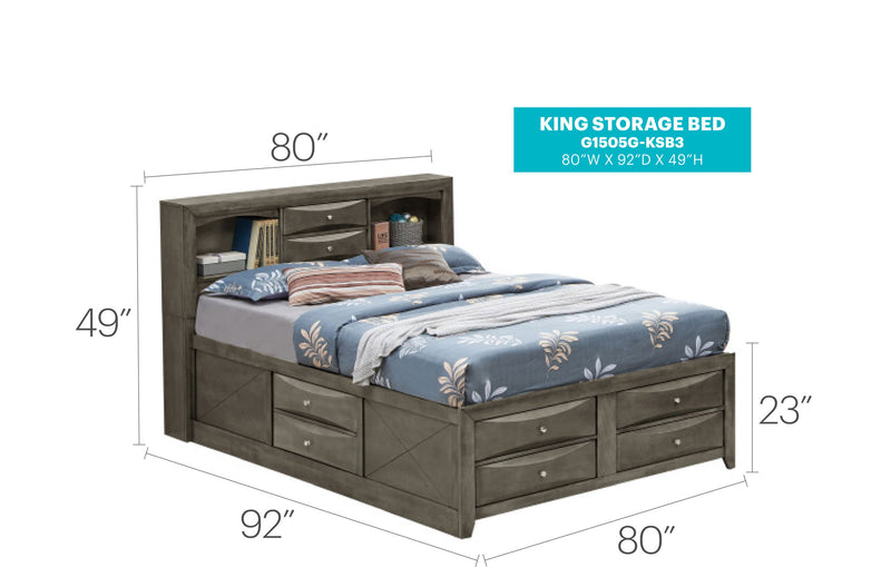 Marilla - Storage Bed With Bookcase Headboard
