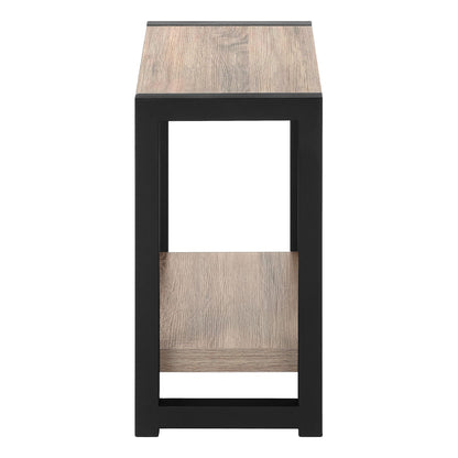 Accent Side Table, Narrow, Small, 2 Tier, Contemporary And Modern