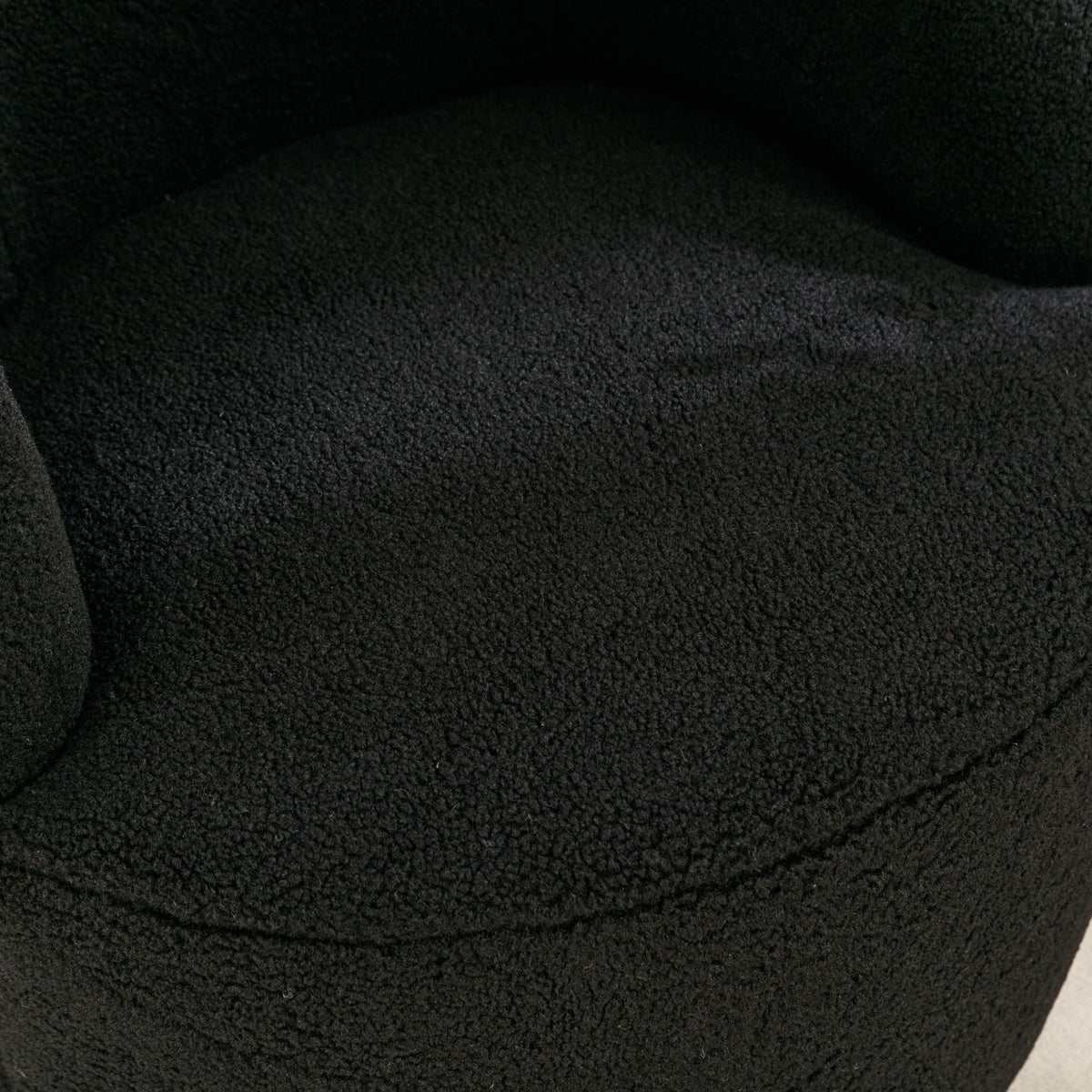 Teddy Fabric Swivel Accent Armchair Barrel Chair With Powder Coating Metal Ring