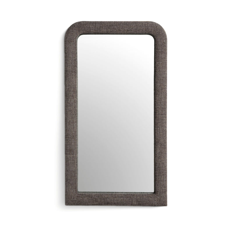 Heidi - Oversized Upholstered Floor Mirror In Textured Fabric