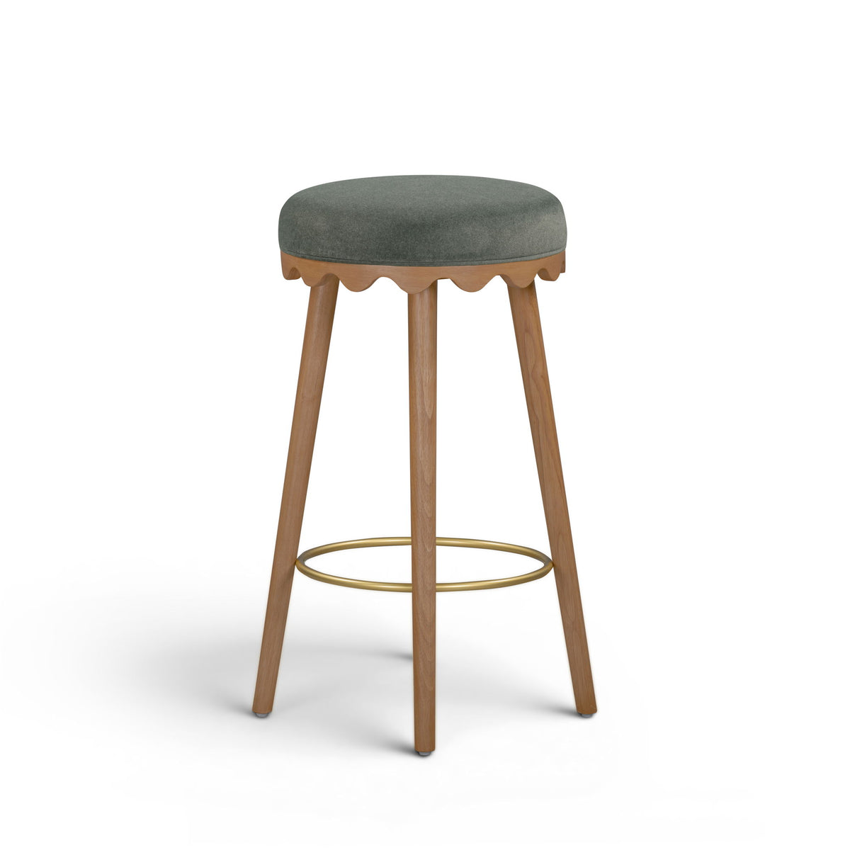 Oodle - Performance Vegan Mohair Light Walnut Stool
