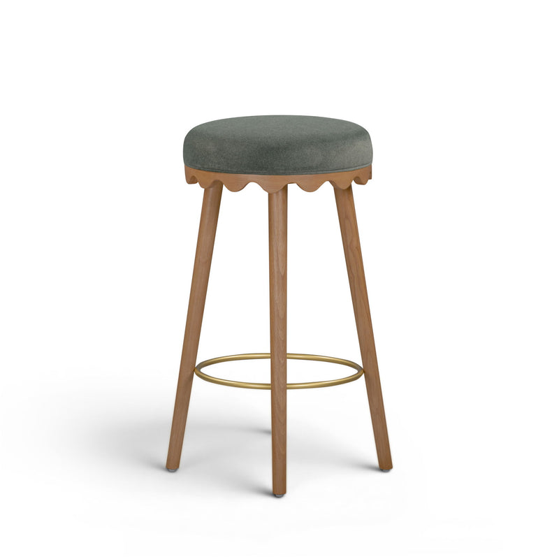 Oodle - Performance Vegan Mohair Light Walnut Stool