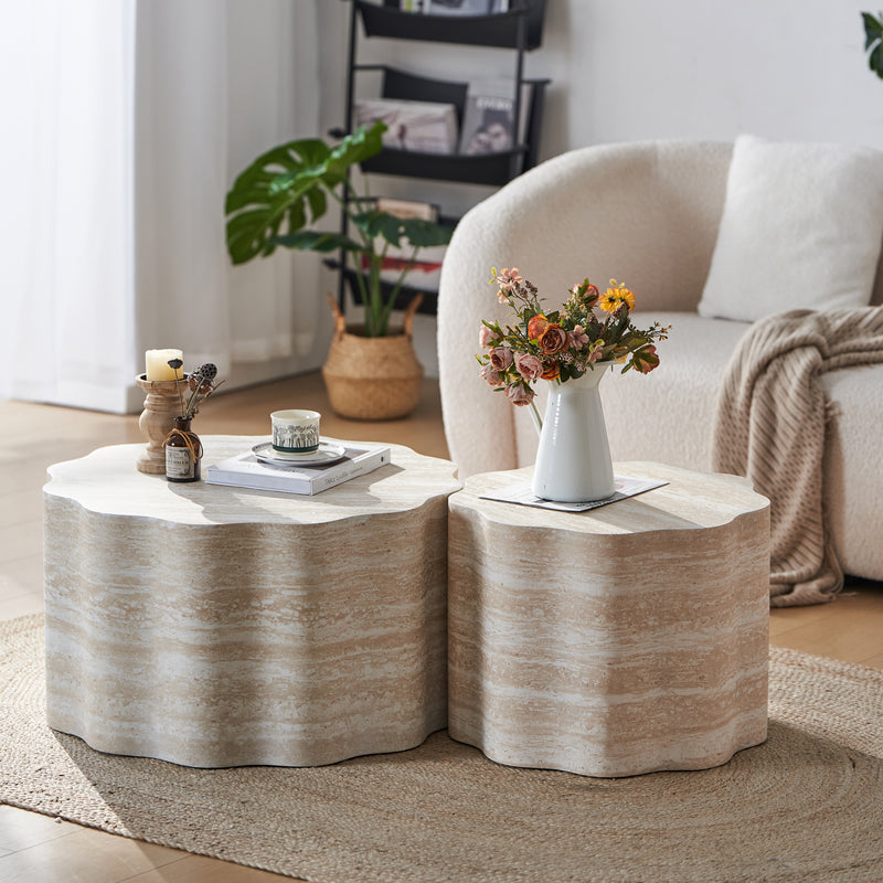 Nesting Coffee Table Set Brown