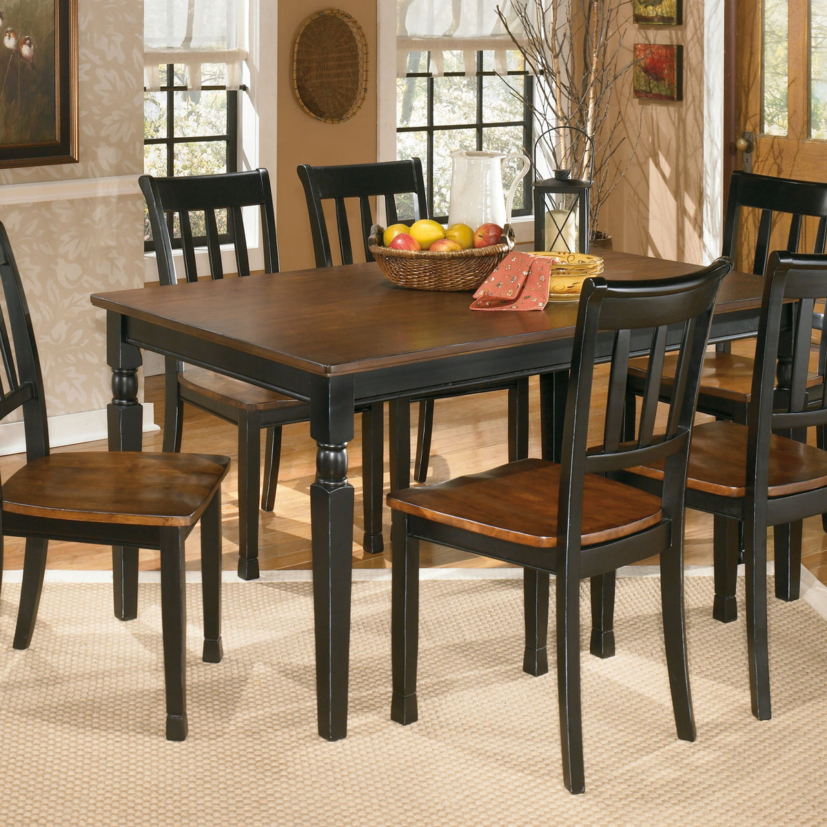 Owingsville - Rectangular Dining Room Table - Black / Brown