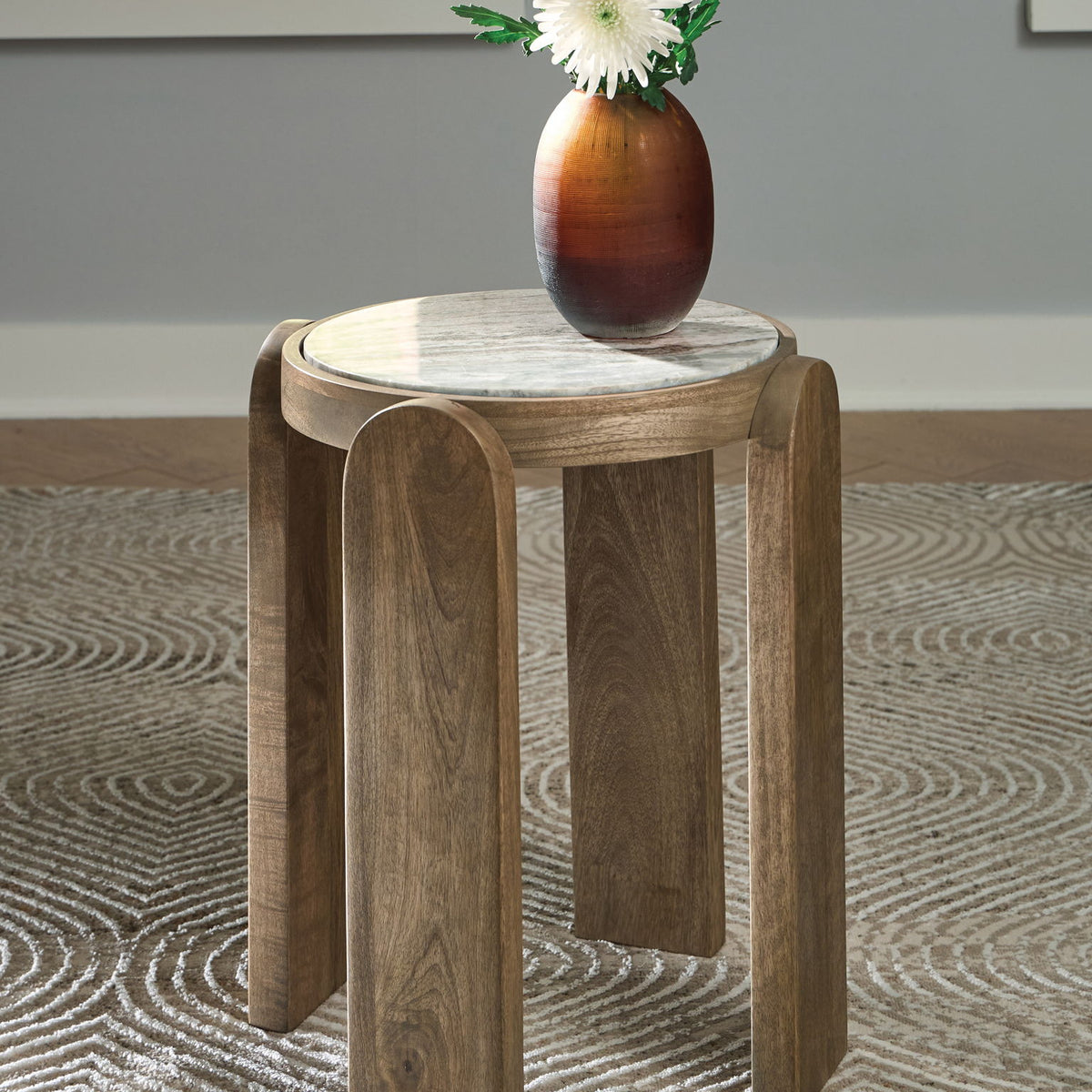 Gavrilley - Accent Table - Gray / White / Brown