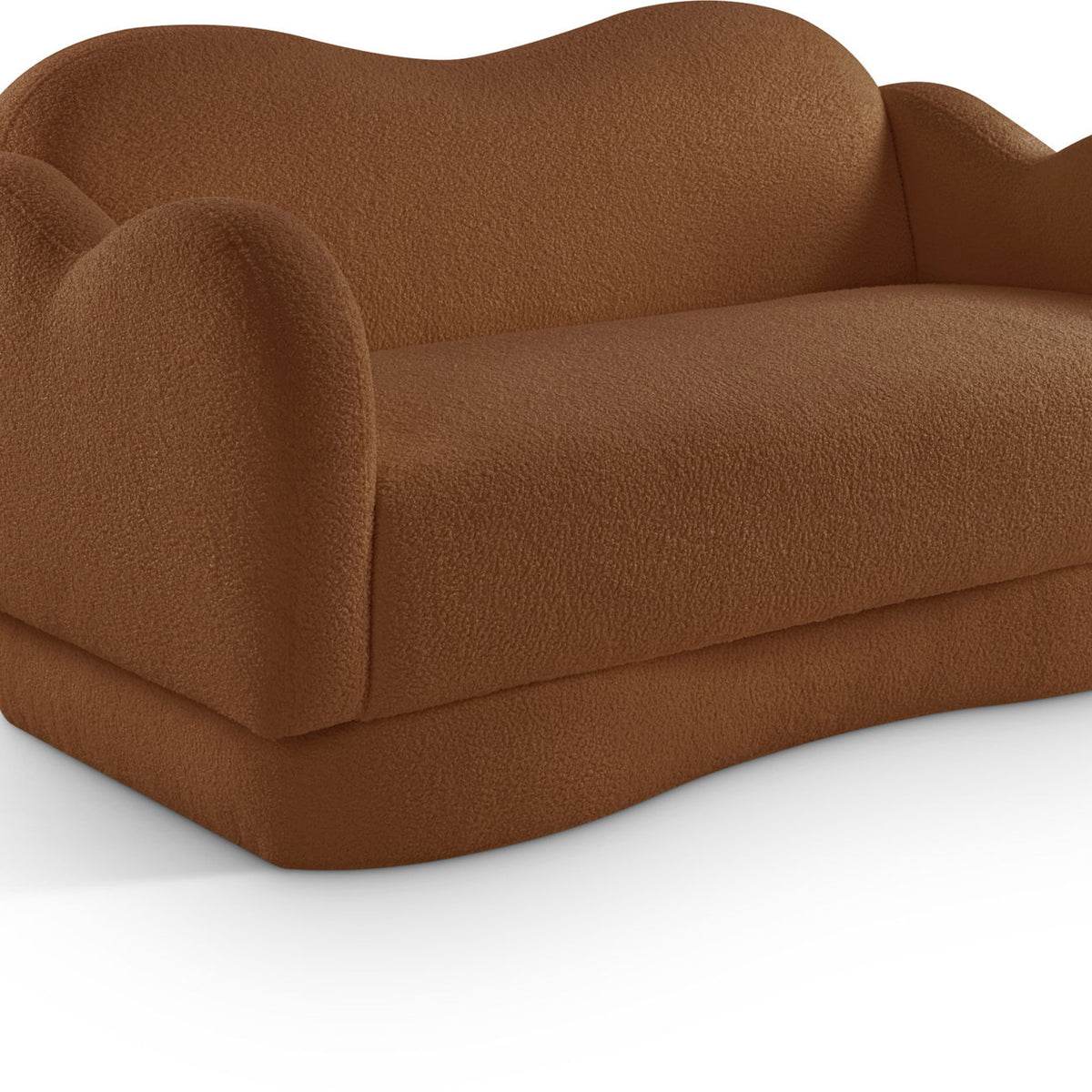 Bloom - Teddy Fabric Loveseat - Saddle