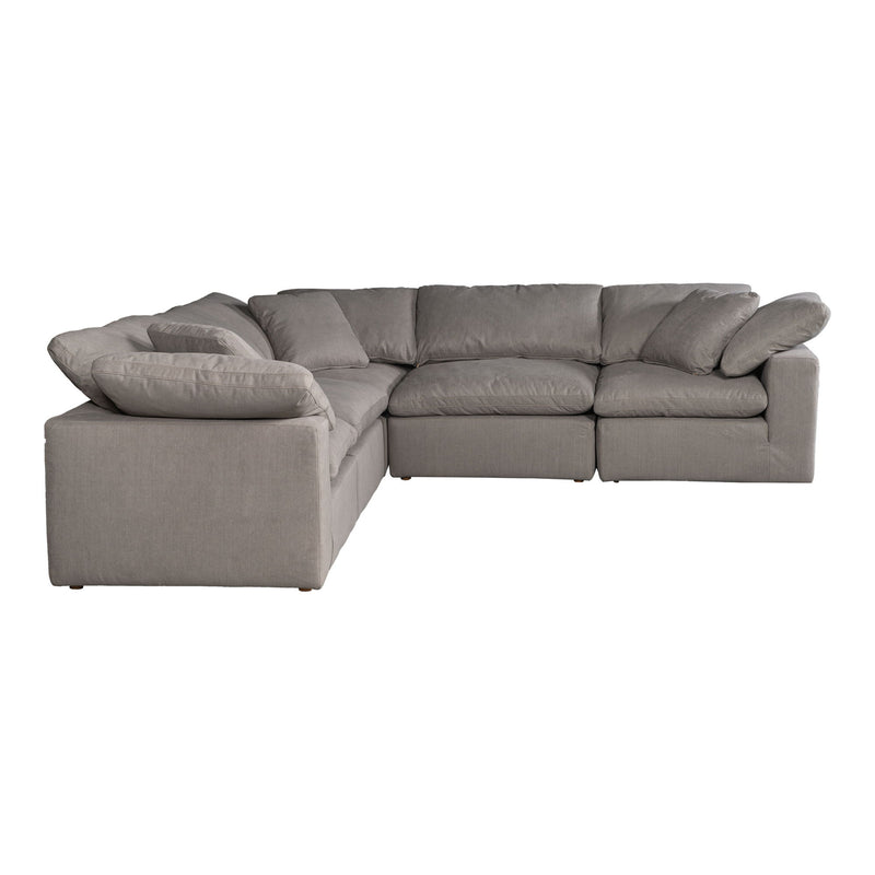 Terra - Livesmart Fabric Condo Classic L Modular Sectional - Light Gray