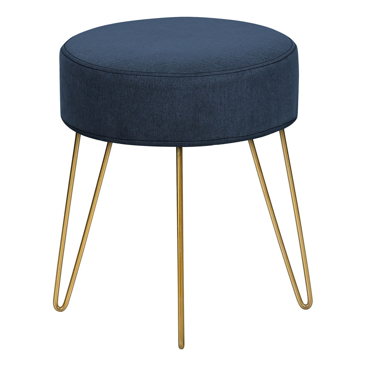 Ottoman, Pouf, Footrest, Foot Stool, Round Gold Metal Legs, Contemporary, Modern