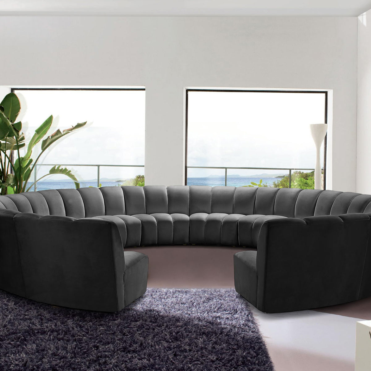 Infinity - 12 Piece Velvet Modular Sectional