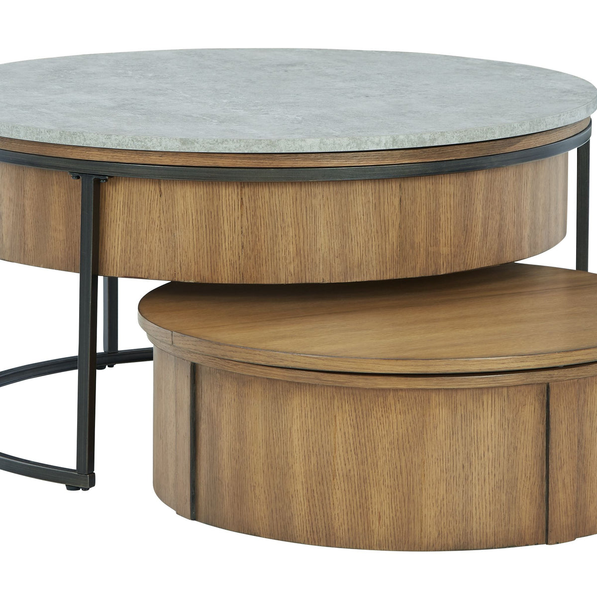 Fridley - Gray / Brown / Black - Nesting Cocktail Tables (Set of 2)