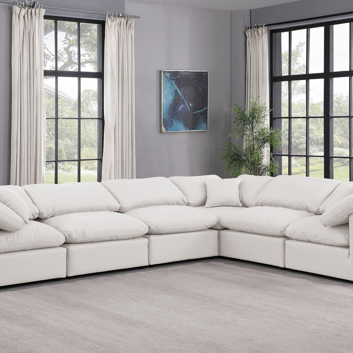 Indulge - Faux Leather 6 Piece Modular Corner Sectional