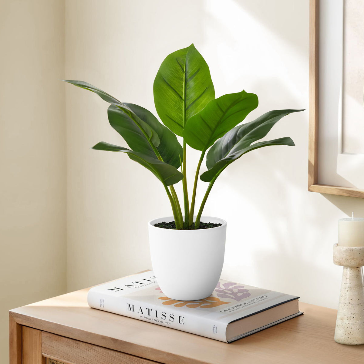 17" Tall, Artificial Plant, Aureum, Indoor, Faux, Fake, Table, Greenery, Potted, Real Touch, Decorative - Green / White