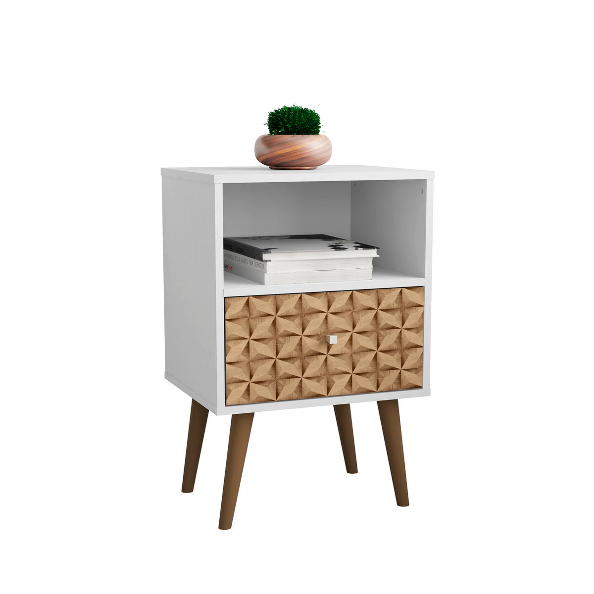 Manhattan Liberty - Nightstand Wtth White Frame
