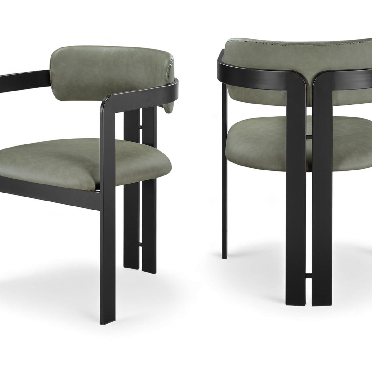 Aurum - Vegan Leather Upholstered Dining Chair With Graphite Black Base (Set of 2)