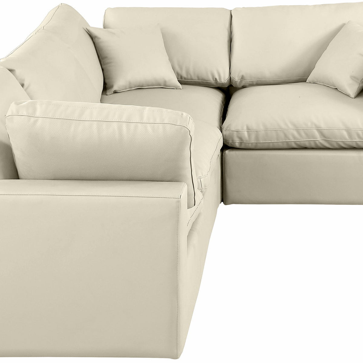 Comfy - 4 Piece Faux Leather Modular Sectional