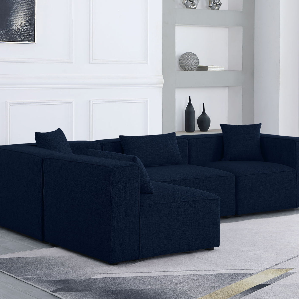 Cube - Linen 4 Piece Modular Corner Sectional