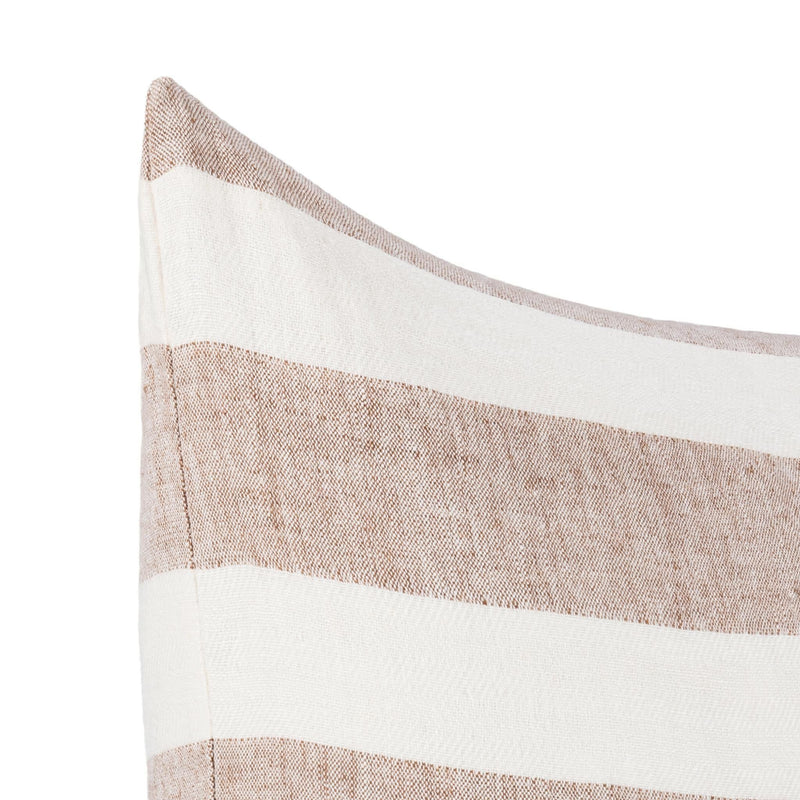 Eleanor pillow close-up of natural stripe woven texture