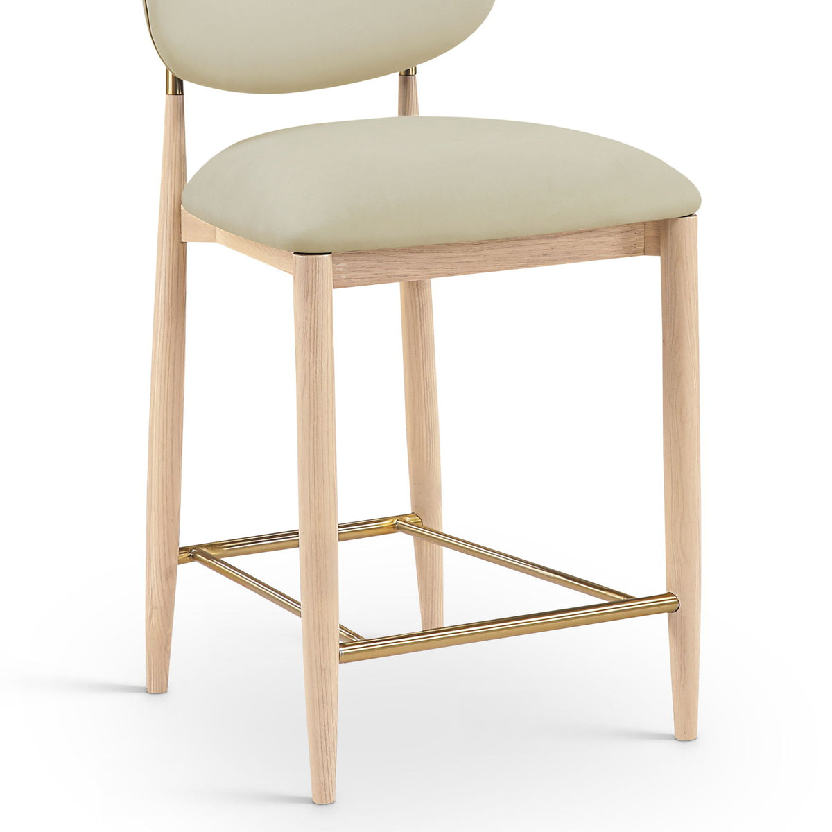 Riccio - Stool - Natural And Gold Frame