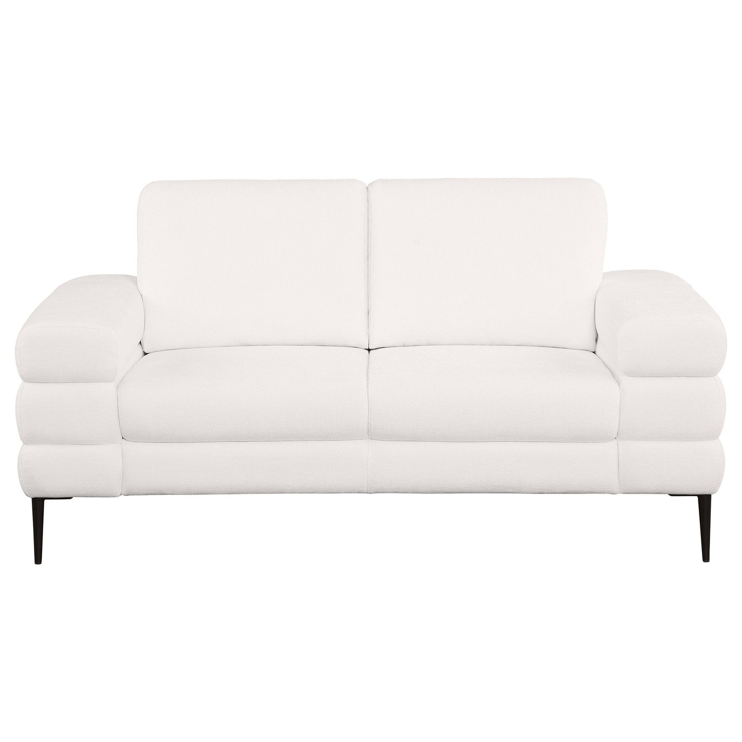 Jessel - Chenille Upholstered Track Arm Loveseat - Ivory