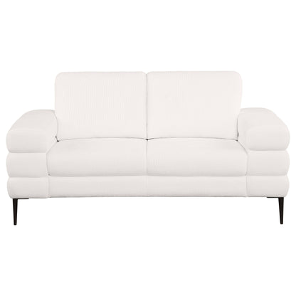 Jessel - Chenille Upholstered Track Arm Loveseat - Ivory