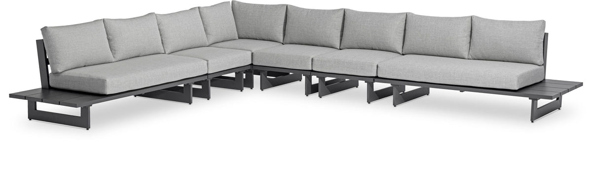 Maldives - 6 Piece Water Resistant Outdoor Patio Modular Sectional With Gray Base