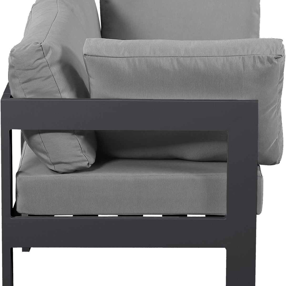 Nizuc - Outdoor Patio 2 Seat Modular Sofa With Gray Frame