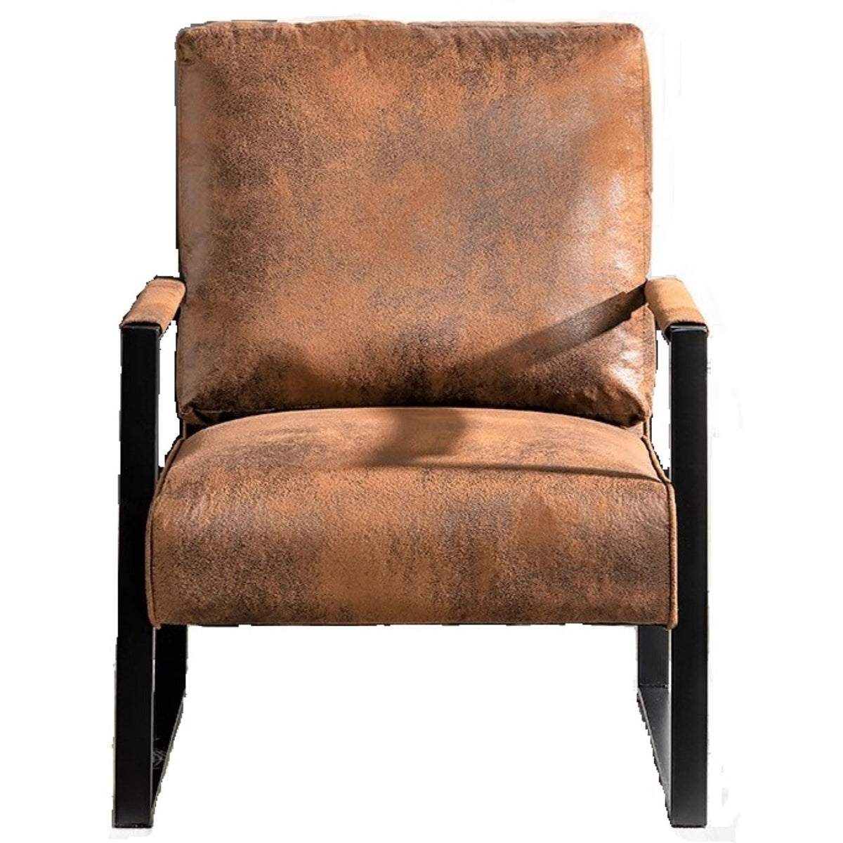 Classic Mid Century Modern Accent Chair With Durable Square Metal Frame, Armchair