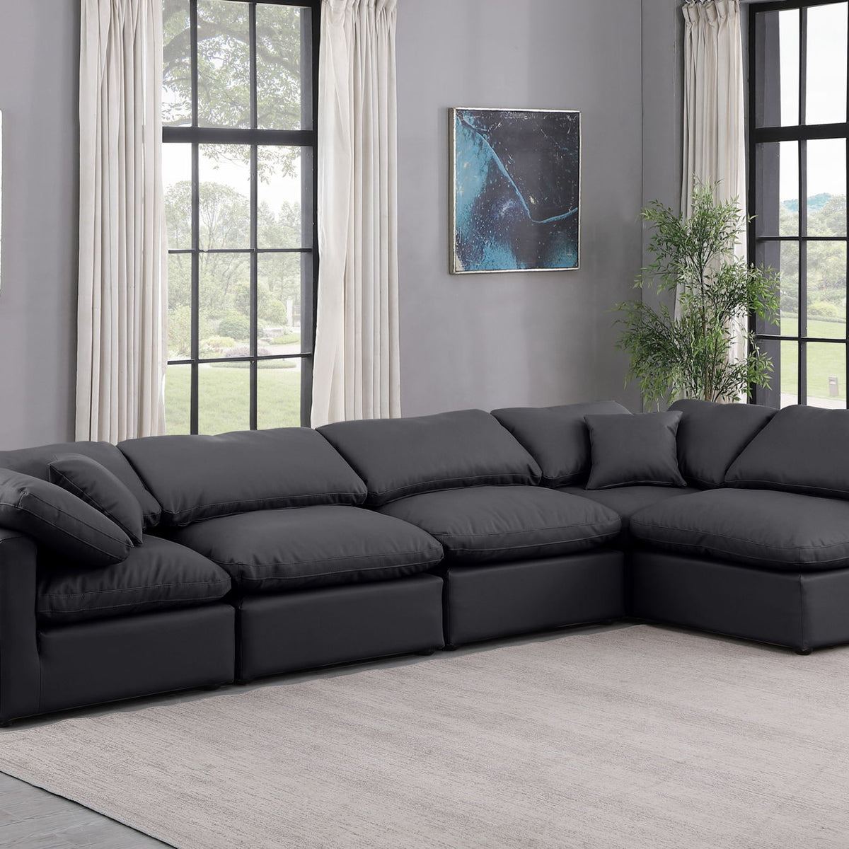 Indulge - Faux Leather 5 Piece Modular Sectional