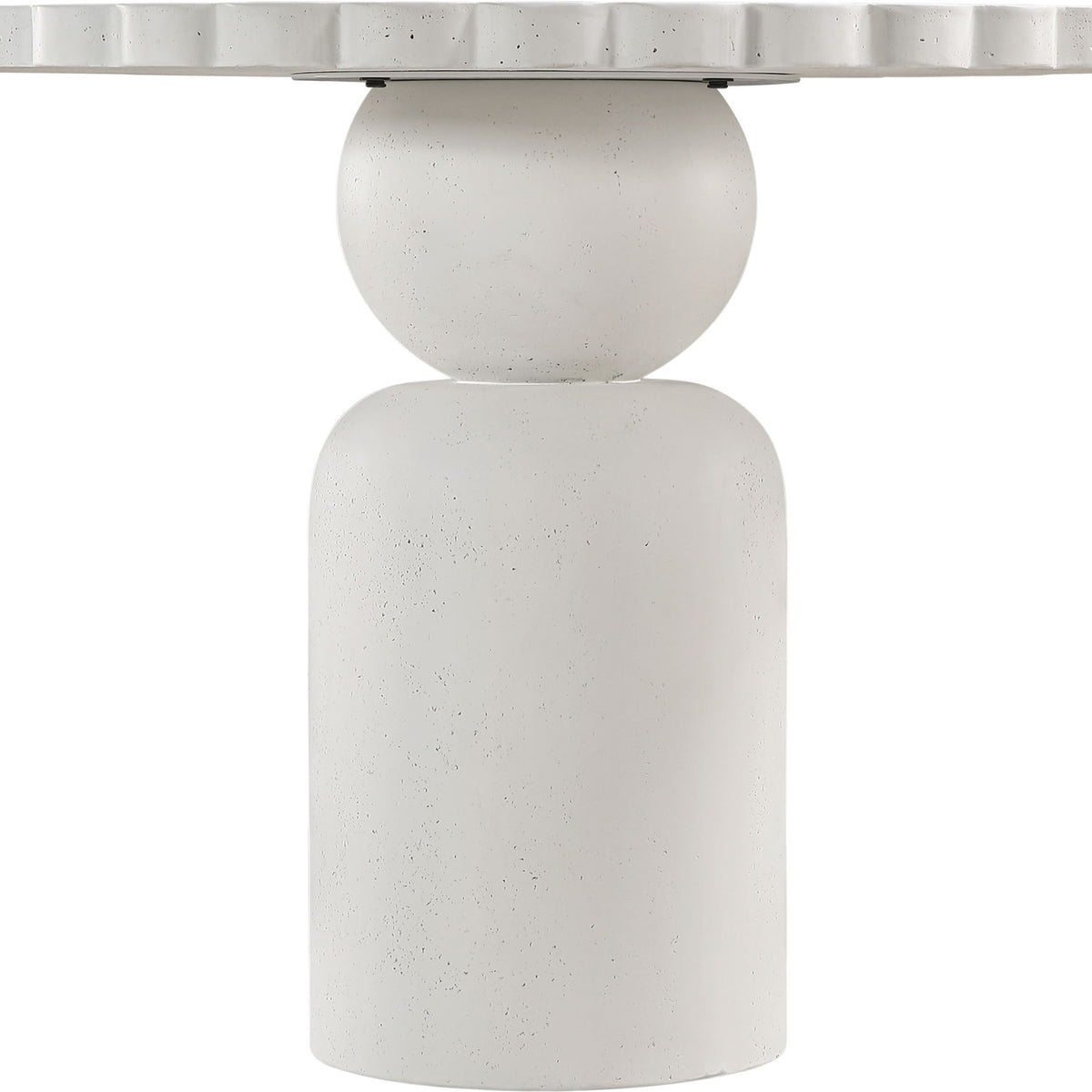 White round pedestal table base with smooth tapered column and thick top
