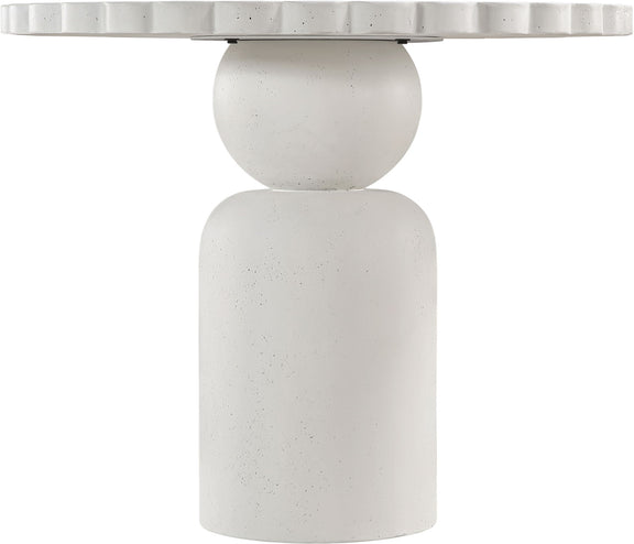 White round pedestal table base with smooth tapered column and thick top