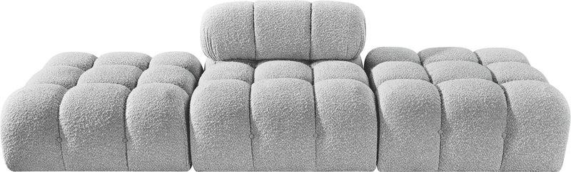 Ames - 3 Piece Boucle Upholstered Modular Sofa With 2 Backless Seats