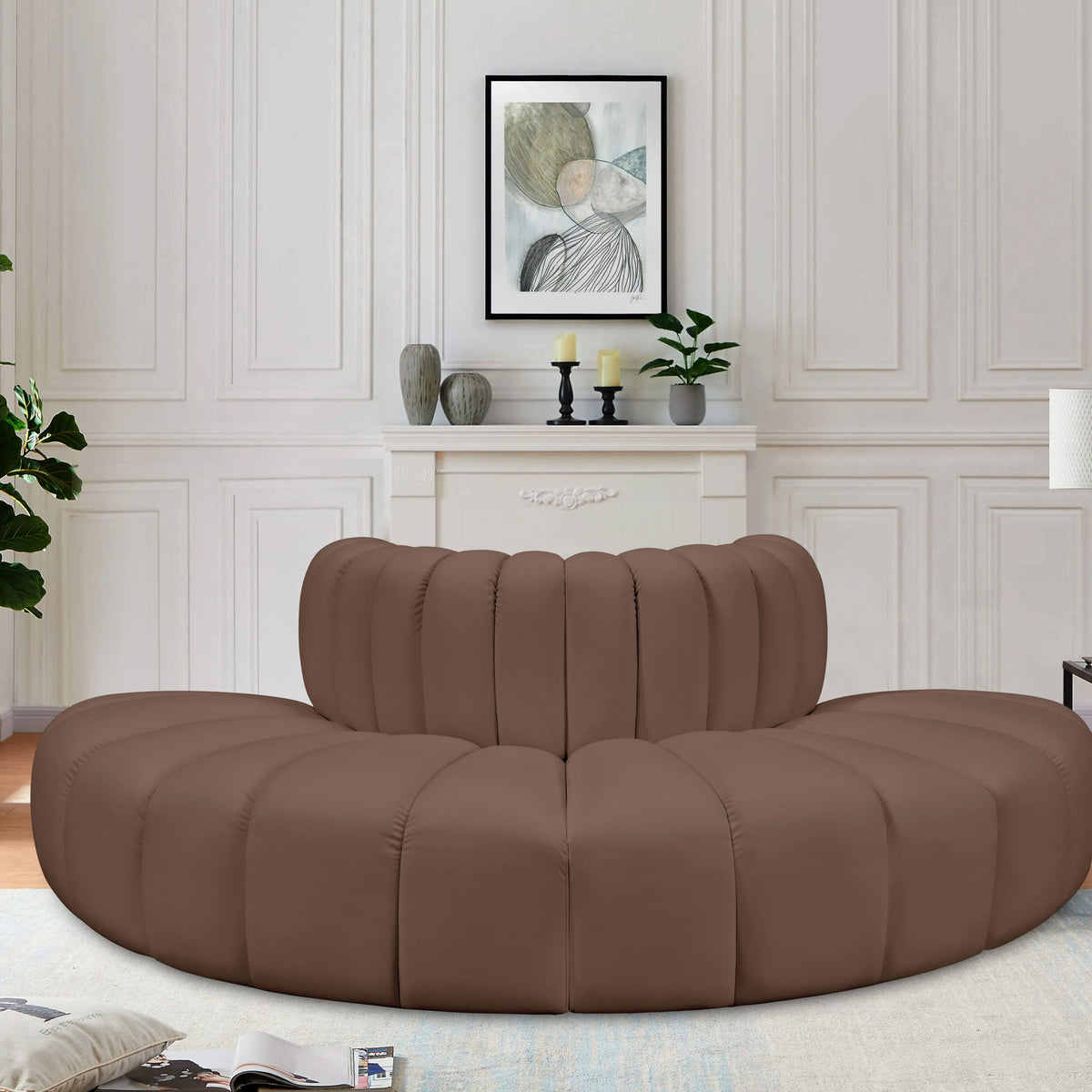 Arc - Faux Leather 4 Piece Modular Sofa