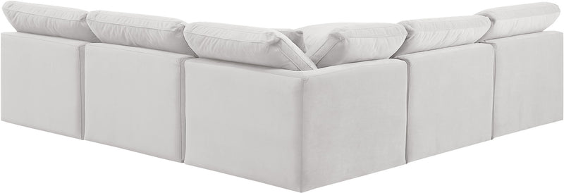 Indulge - Velvet 5 Piece Modular Corner Armless Sectional