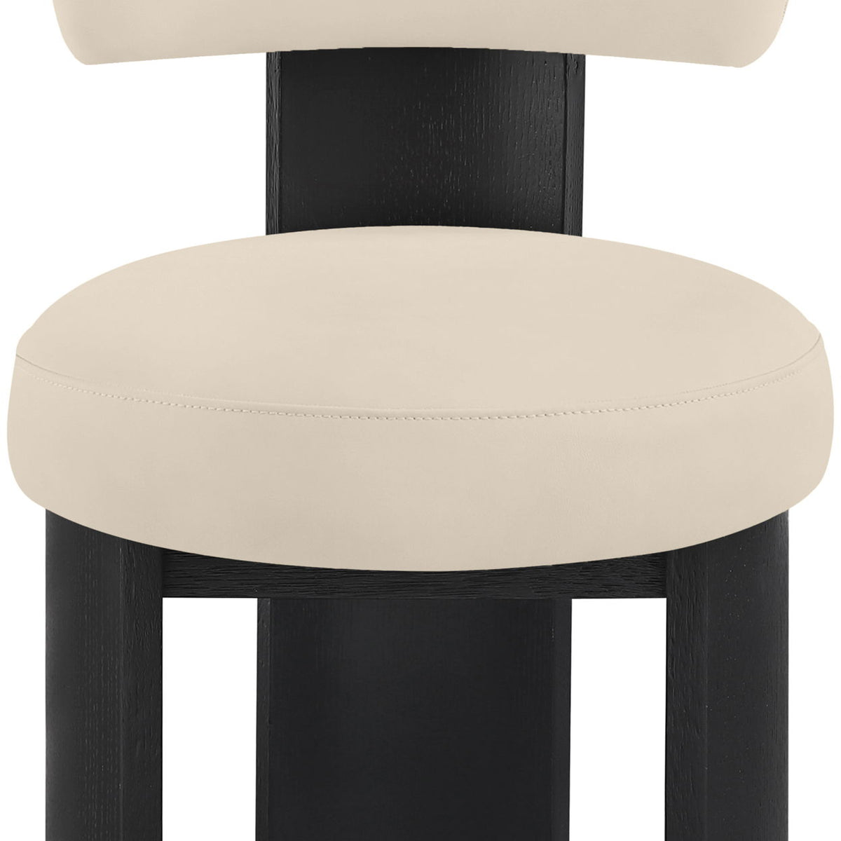 Atelier - Vegan Leather Upholstered Dining Chair (Set of 2) - Black Frame