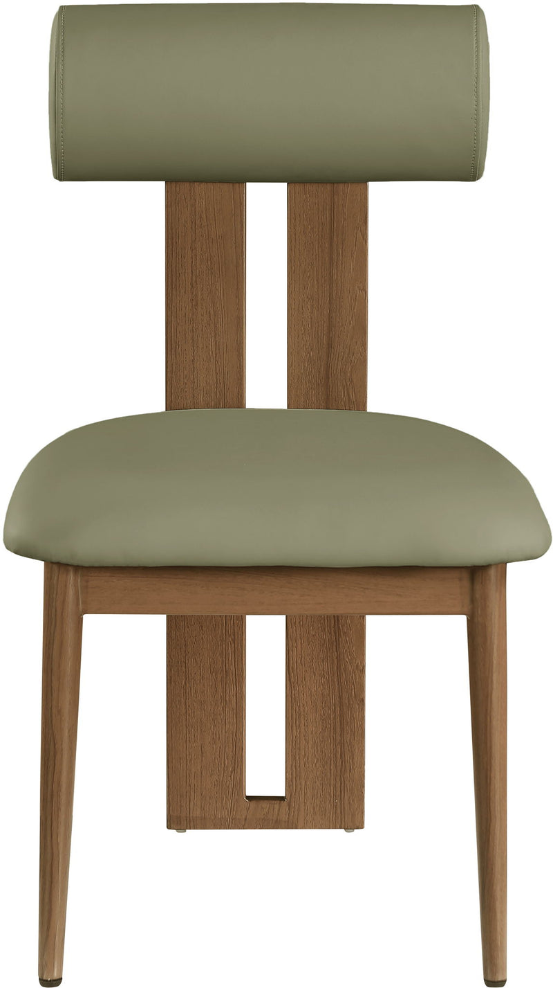 Dario - Faux Leather Dining Chair With Brown Frame (Set of 2)