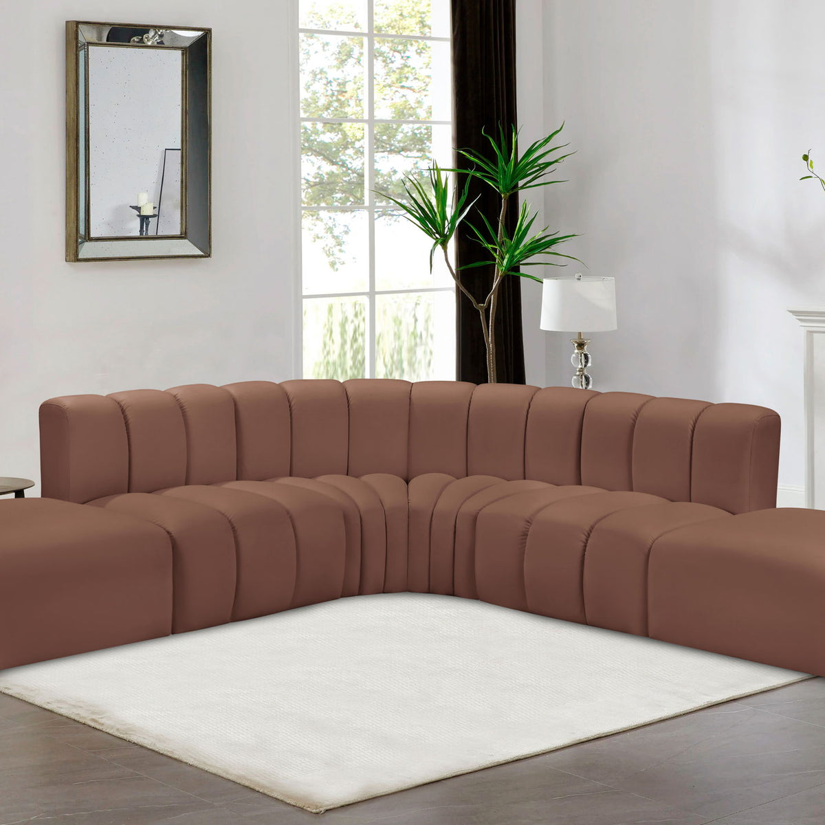 Arc - Faux Leather 6 Piece Corner Modular Sofa