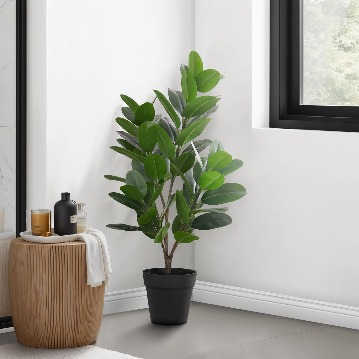 28" Tall, Artificial Plant, Garcinia Tree, Indoor, Faux, Fake, Floor, Greenery, Potted, Real Touch, Decorative - Green / Black
