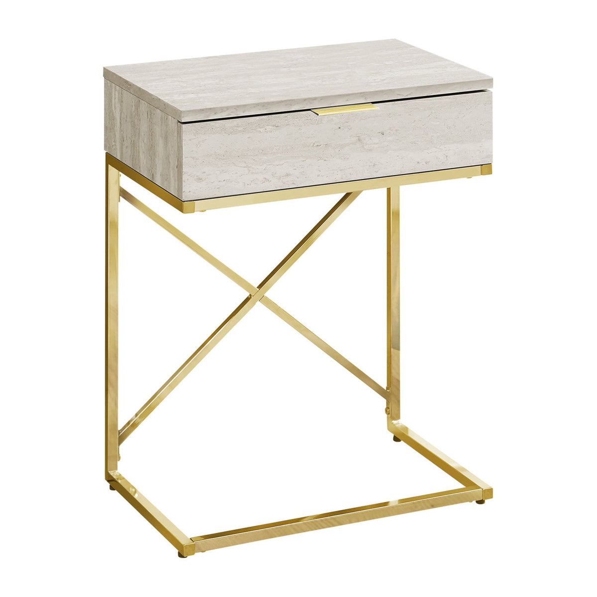 Accent Side Table, Storage Drawer, Spacious Tabletop, Contemporary & Modern