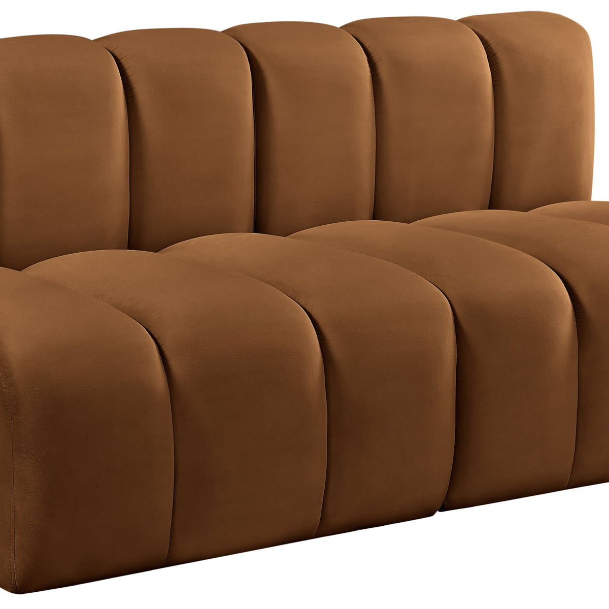 Arc - Velvet 2 Pieces Modular Sofa - Saddle