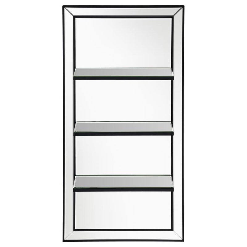 Oriel - Rectangular 3-Shelf Wall Mirror - Silver