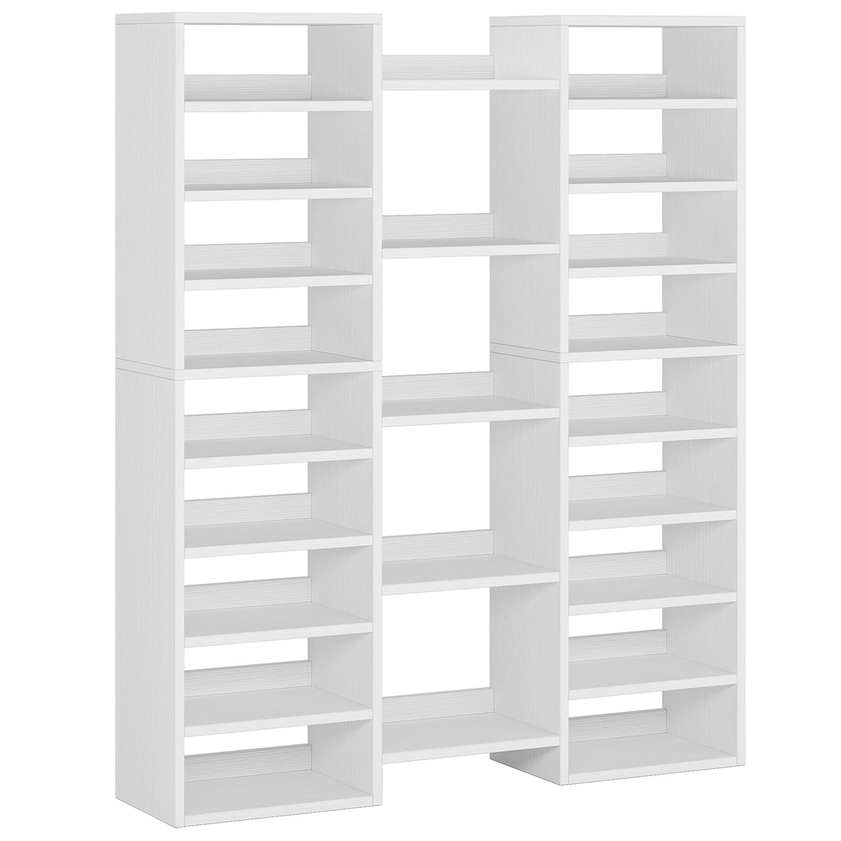 14 Tier Shoe Storage Cabinet With 23 Open Cubbies, 46 Pairs Capacity Entryway Organizer - White