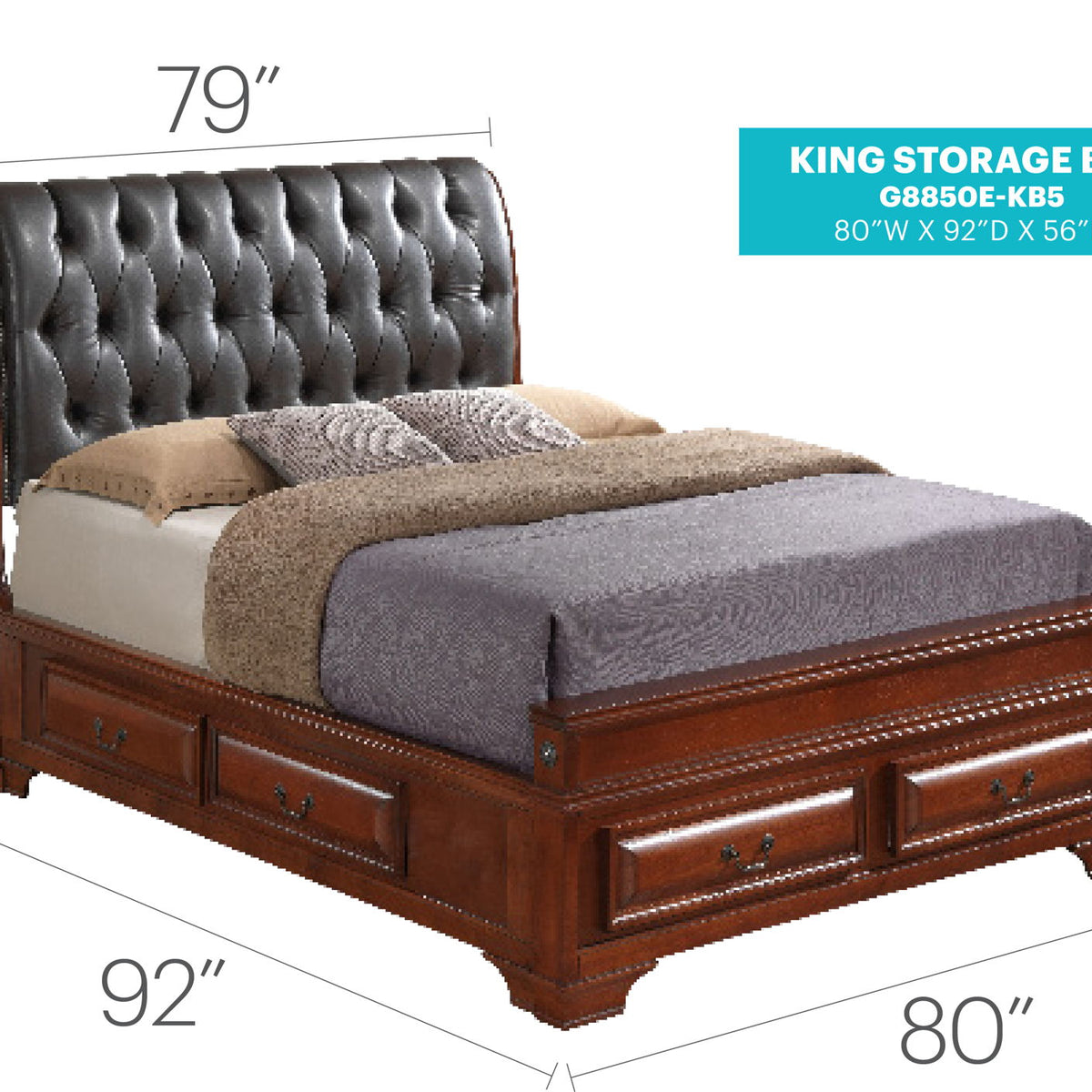 Storage Bed Elegant Transitional