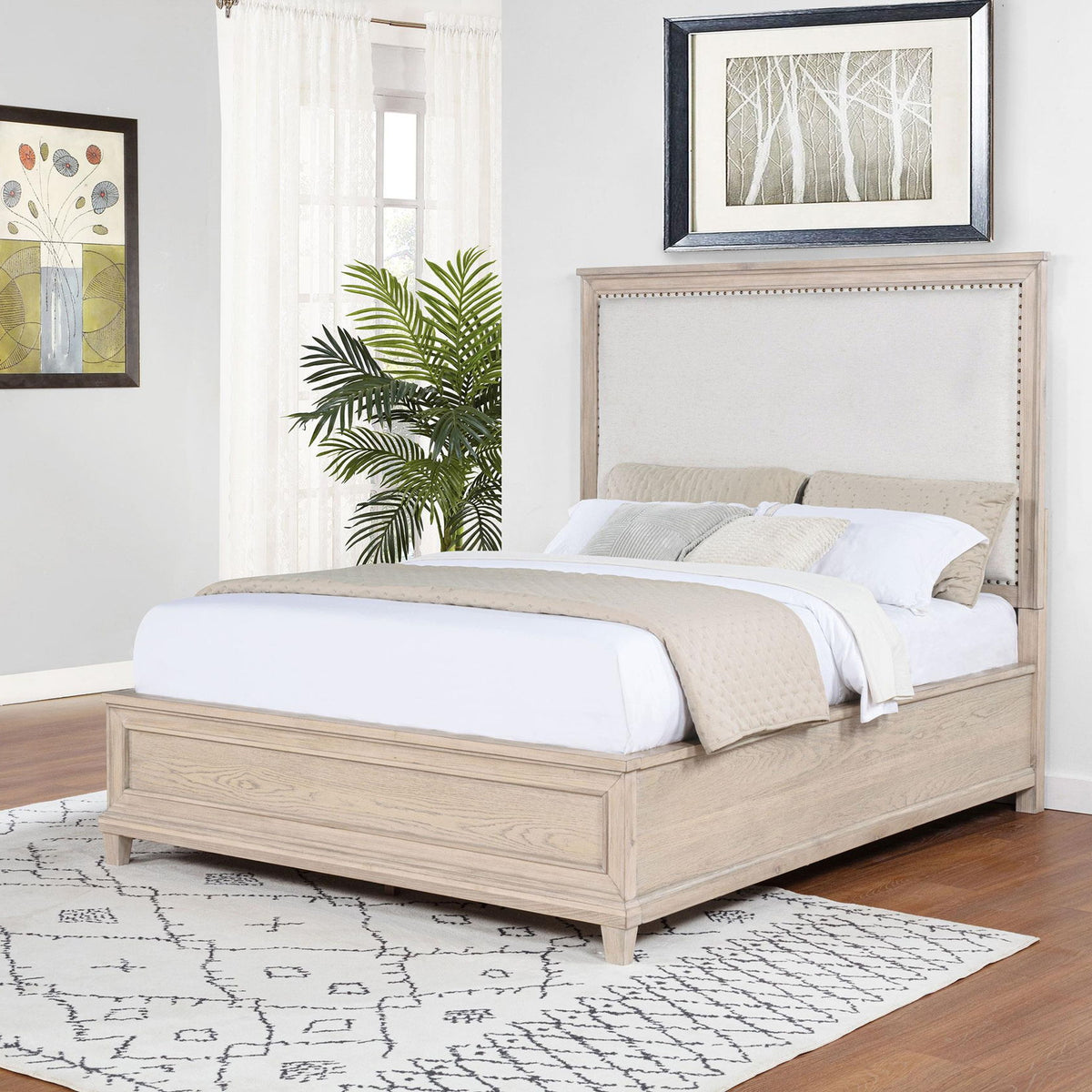 Pembroke 66-inch Queen Panel Bed Washed Oak
