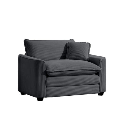 Modern Classic Fabric Single Chair Deep Seat Sofa With Pillow