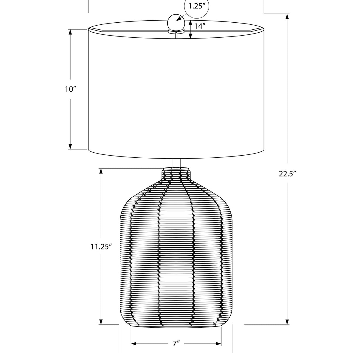 Lighting, Table Lamp, Rattan, Modern
