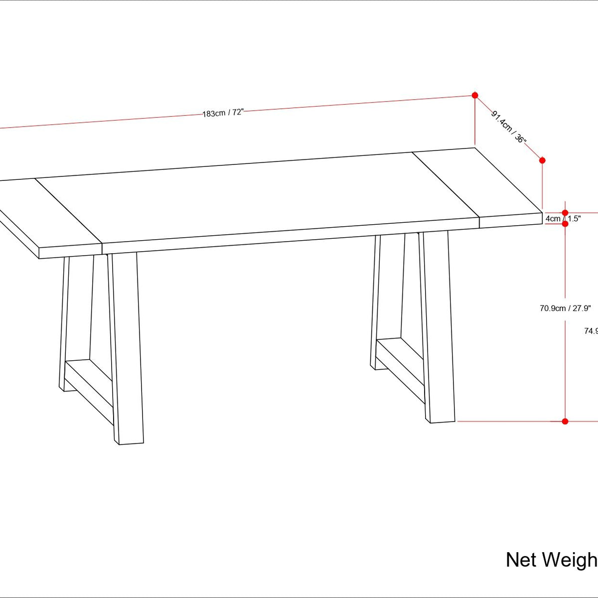 Whitley - Dining Table - Gray