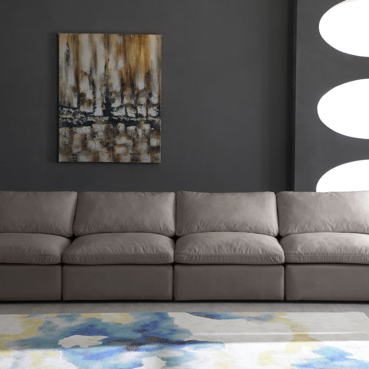 Plush - Modular Armless 4 Seat Sofa