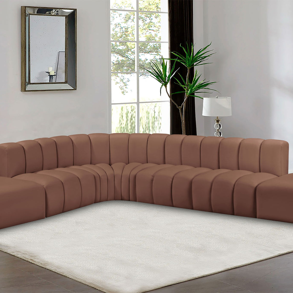 Arc - Faux Leather 7 Piece Corner Modular Sofa